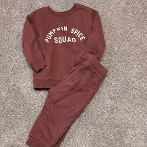 Jumping Beans 18mo Pumpkin Spice Squad Sweat Set